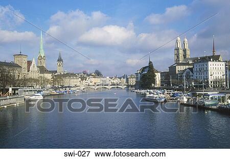 View along Limmat River Zurich Switzerland View Large Photo Image Stock Photo - View along Limmat River Zurich Switzerland. Fotosearch