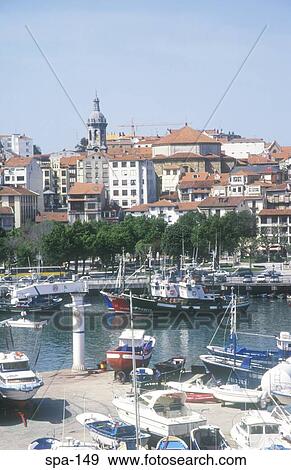 Stock Photo - View of Bermeo Harbour Spain. Fotosearch