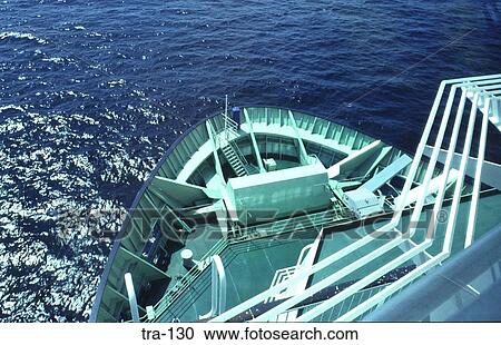 Stock Image - View of the Bow of a Ship in the English Channel. Fotosearch