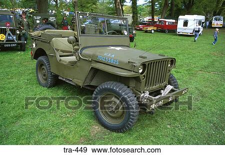 Vintage Jeep in World War Two Olive Drab View Large Photo Image Stock Photo - Vintage Jeep in World War Two Olive Drab. Fotosearch