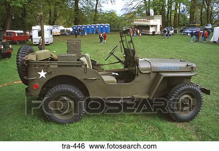 Stock Photograph - Vintage Jeep in World War Two Olive Drab. Fotosearch