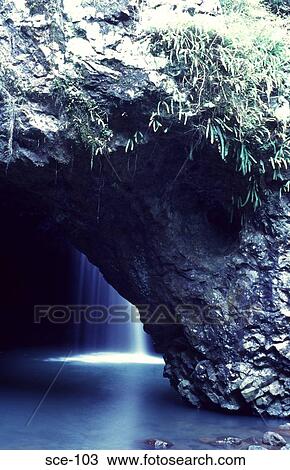 Waterfall in a Rainforest Cave Australia View Large Photo Image Stock Image - Waterfall in a Rainforest Cave Australia. Fotosearch