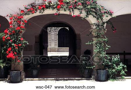 Arched Walkway in Mexico View Large Photo Image Stock Photo - Arched Walkway in Mexico. Fotosearch