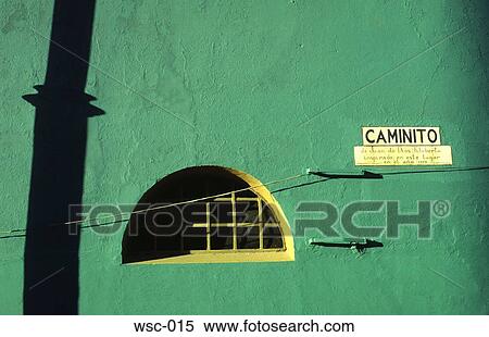 Stock Photography - Arched Window and Green Wall Argentina. Fotosearch