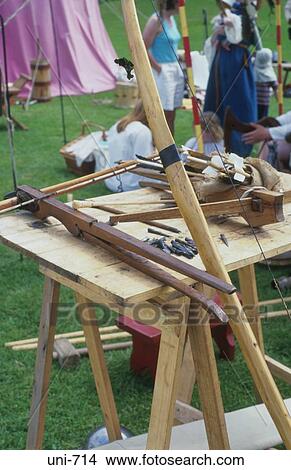 Archery Equipment at Medieval Fair UK View Large Photo Image Picture - Archery Equipment at Medieval Fair UK. Fotosearch
