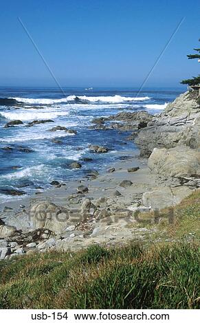 Beach and Rocky Headland Carmel California USA View Large Photo Image Picture - Beach and Rocky Headland Carmel California USA. Fotosearch