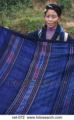 Black H'mong Woman Holding Textile Vietnam View Large Photo Image Stock Image - Black H'mong Woman Holding Textile Vietnam. Fotosearch
