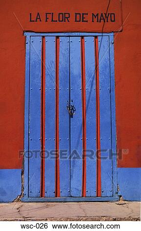 Blue and Red Striped Door Venezuela View Large Photo Image Stock Photograph - Blue and Red Striped Door Venezuela. Fotosearch