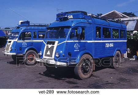 Stock Photo - Blue Buses Hue Vietnam. Fotosearch