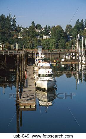 Stock Photo - Boats in Marina Olympia Washington State USA. Fotosearch