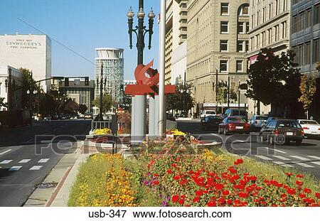 Stock Photo - Boulevard in Salt Lake City Utah USA. Fotosearch