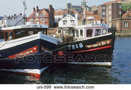 Bows of Boats in Whitby Harbour UK View Large Photo Image Stock Photo - Bows of Boats in Whitby Harbour UK. Fotosearch