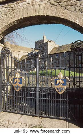 Brecon Cathedral Framed in Gate Wales UK View Large Photo Image Stock Photography - Brecon Cathedral Framed in Gate Wales UK. Fotosearch