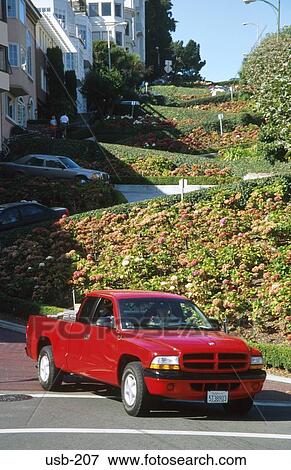 Car on Steep San Francisco Road USA View Large Photo Image Stock Photo - Car on Steep San Francisco Road USA. Fotosearch