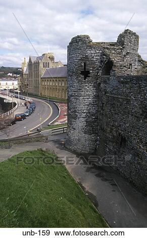 Castle Wall Aberystwyth Wales UK View Large Photo Image Stock Photo - Castle Wall Aberystwyth Wales UK. Fotosearch