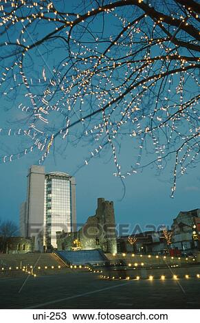 Christmas Lights by Swansea Castle Wales UK View Large Photo Image Stock Image - Christmas Lights by Swansea Castle Wales UK. Fotosearch