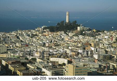 Cityscape of San Francisco including Coit Tower USA View Large Photo Image Stock Photography - Cityscape of San Francisco including Coit Tower USA. Fotosearch