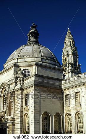 Civic City Hall Cardiff Wales View Large Photo Image Stock Image - Civic City Hall Cardiff Wales. Fotosearch