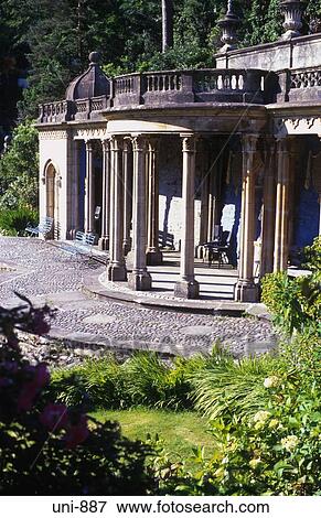 Classical Colonnade Portmeirion Wales UK View Large Photo Image Stock Photo - Classical Colonnade Portmeirion Wales UK. Fotosearch