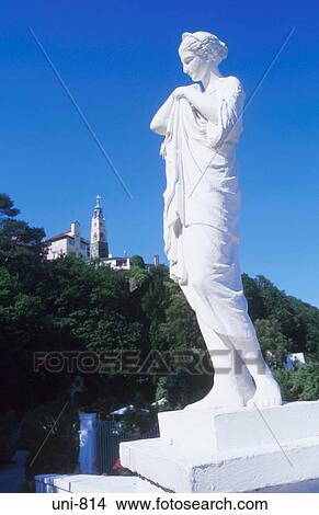 Classical Statue of Woman Portmeirion Wales UK View Large Photo Image Picture - Classical Statue of Woman Portmeirion Wales UK. Fotosearch