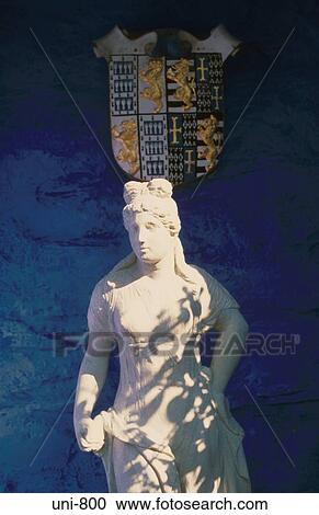 Stock Image - Classical Statue of Woman Portmeirion Wales UK. Fotosearch