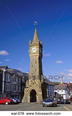 Clock Tower Machynlleth Wales View Large Photo Image Stock Photo - Clock Tower Machynlleth Wales. Fotosearch