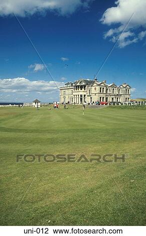 Clubhouse of St Andrews Golf Course Scotland View Large Photo Image Stock Image - Clubhouse of St Andrews Golf Course Scotland. Fotosearch