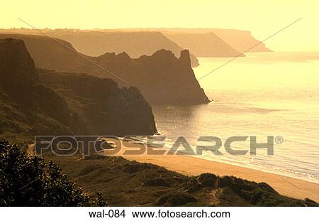 Coastal Bay at Tor Gower Wales View Large Photo Image Picture - Coastal Bay at Tor Gower Wales. Fotosearch