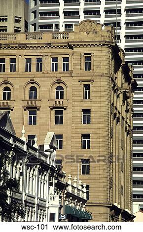 Stock Image - Contrasting Architecture Brisbane Australia. Fotosearch