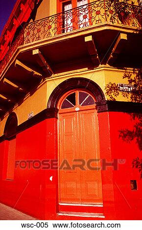 Corner of Brightly Painted Building View Large Photo Image Stock Photography - Corner of Brightly Painted Building. Fotosearch