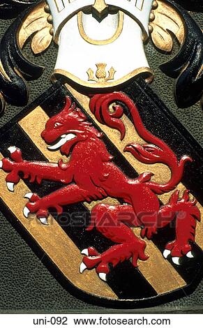 Counter Rampant Red Lion on Crest Scotland View Large Photo Image Stock Image - Counter Rampant Red Lion on Crest Scotland. Fotosearch