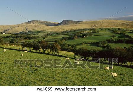 Stock Photo - Countryside Fan Ridge Brecon Beacons Wales. Fotosearch