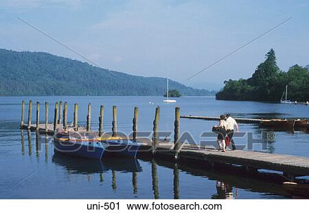 Couple on Jetty Lake Windermere UK View Large Photo Image Stock Image - Couple on Jetty Lake Windermere UK. Fotosearch