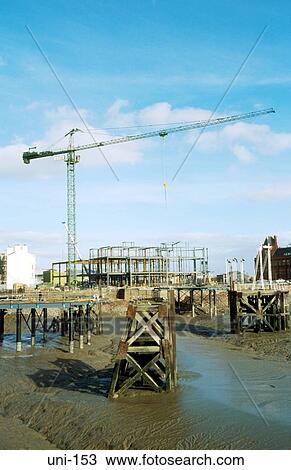 Crane on Cardiff Bay Development Site Wales UK View Large Photo Image Stock Image - Crane on Cardiff Bay Development Site Wales UK. Fotosearch