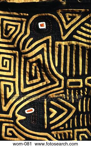 Stock Image - Cuna Indian Patterned Cloth. Fotosearch