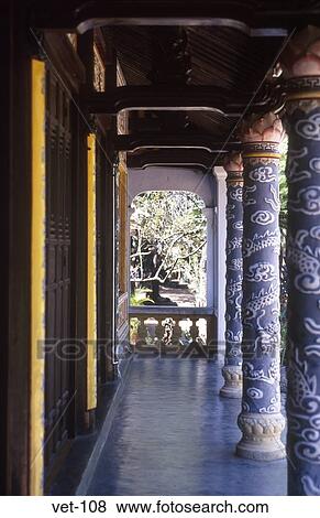 Stock Photo - Decorative Colonnade Tu Hieu Vietnam. Fotosearch