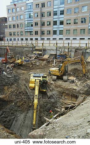 Diggers at Building Site East London UK View Large Photo Image Stock Photography - Diggers at Building Site East London UK. Fotosearch