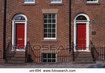 Doors to Early Victorian Terrace Liverpool UK View Large Photo Image Picture - Doors to Early Victorian Terrace Liverpool UK. Fotosearch