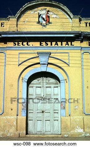 Doorway to Painted Building Mexico View Large Photo Image Stock Photo - Doorway to Painted Building Mexico. Fotosearch