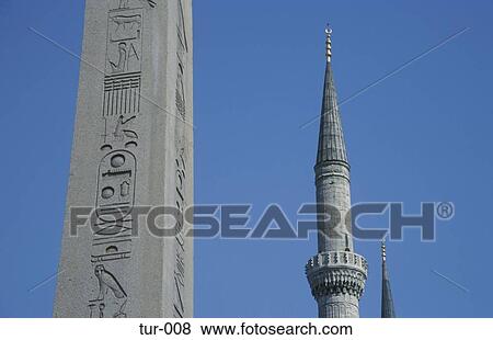 Egyptian Needle and Minaret Istanbul Turkey View Large Photo Image Stock Photo - Egyptian Needle and Minaret Istanbul Turkey. Fotosearch