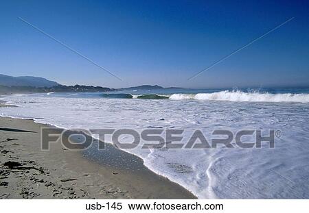 Empty Sand Beach Carmel California USA View Large Photo Image Stock Photography - Empty Sand Beach Carmel California USA. Fotosearch