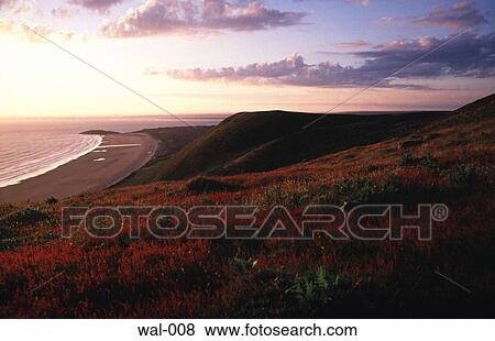 Evening Coastal View of Rhosilli Down Wales UK View Large Photo Image Stock Photo - Evening Coastal View of Rhosilli Down Wales UK. Fotosearch