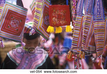 Picture - Flower H'mong Textiles Bac Ha Vietnam. Fotosearch