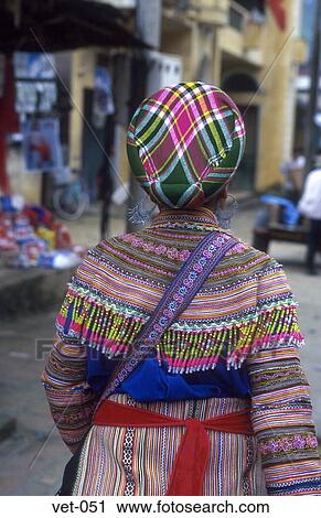 Stock Image - Flower H'mong Woman Vietnam. Fotosearch