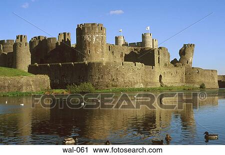 Fortifications at Caerphilly Castle Wales View Large Photo Image Stock Image - Fortifications at Caerphilly Castle Wales. Fotosearch