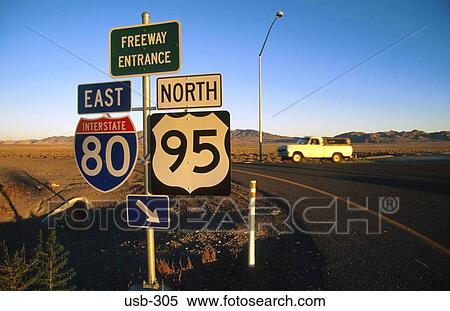Freeway Signs in Nevada Desert USA View Large Photo Image Stock Photography - Freeway Signs in Nevada Desert USA. Fotosearch