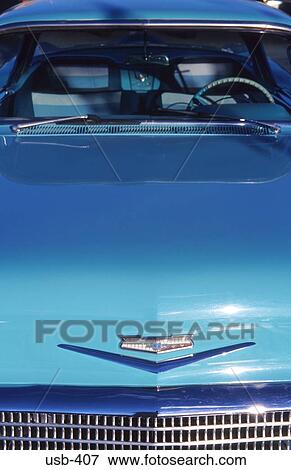 Front of Light Blue 1950s Chevrolet USA View Large Photo Image Stock Photo - Front of Light Blue 1950s Chevrolet USA. Fotosearch