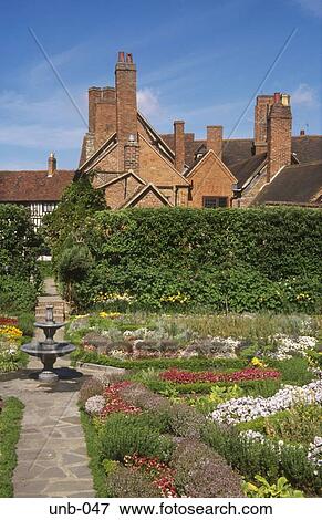 Stock Photo - Gardens of Nash's House Stratford upon Avon Warwickshire UK. Fotosearch