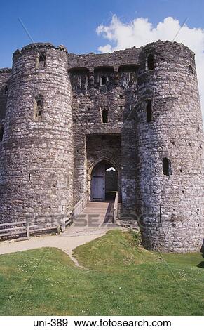 Gatehouse of Kidwelly Castle UK View Large Photo Image Stock Photo - Gatehouse of Kidwelly Castle UK. Fotosearch