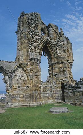 Stock Photo - Gothic Window of Whitby Abbey UK. Fotosearch
